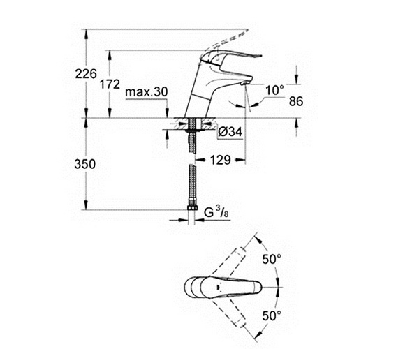 смеситель для раковины GROHE EUROECO SPECIAL